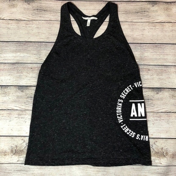 Victoria's Secret Tops - Victoria's Secret Black Racerback Logo Tank